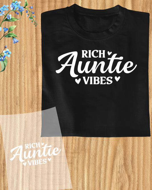Rich Auntie Vibes Retro DTF Transfer Film