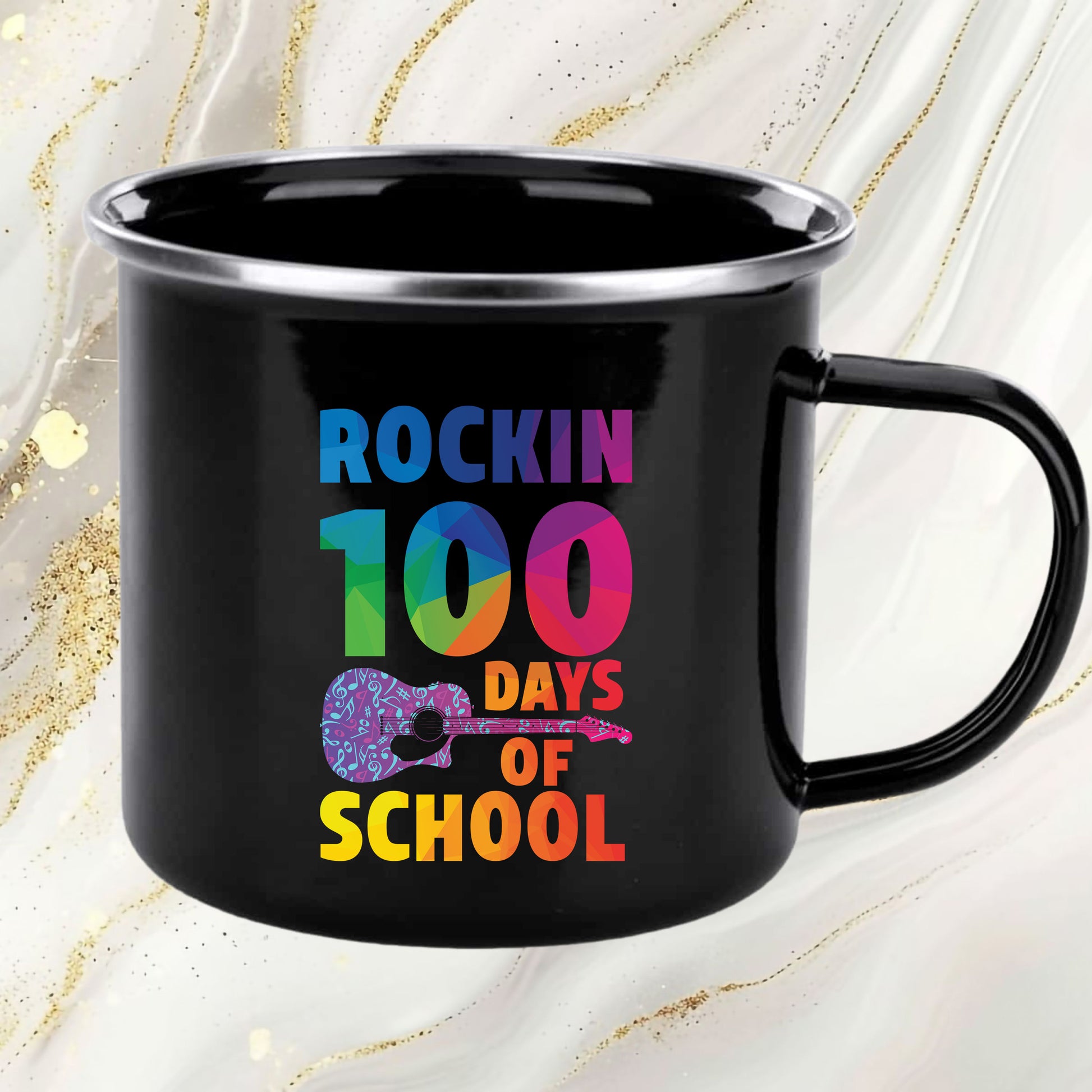 Rockin 100 Days of School Music Teacher DTF Transfer, Ready to Press Heat Transfer for Shirts, Fun 100 Days of School Teacher Design, UV Sticker