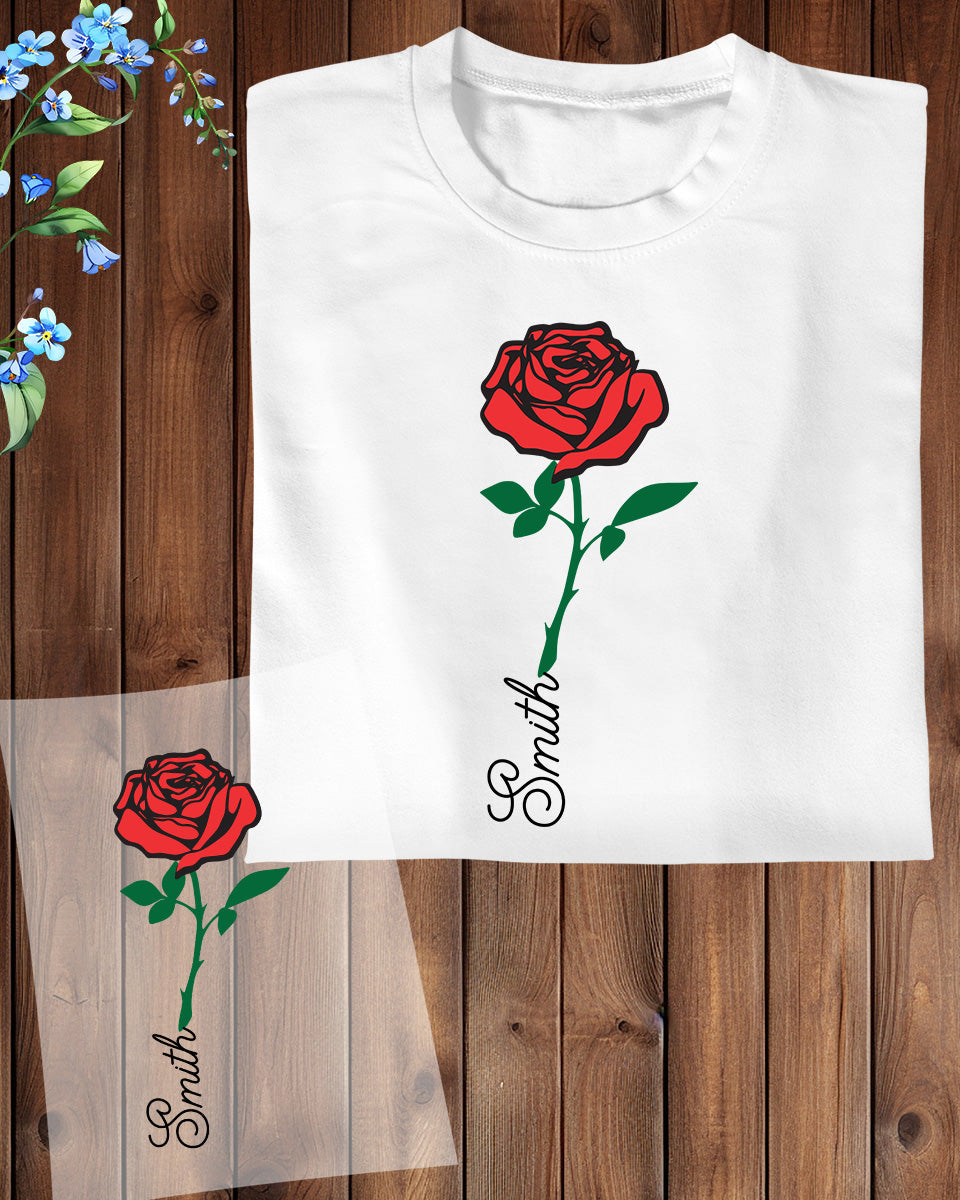 Rose Flower Custom DTF Transfer