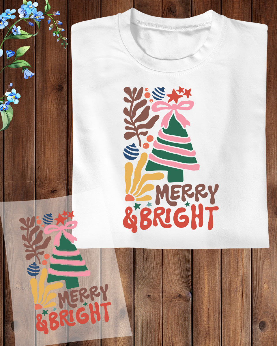 Boho Christmas Tree Flower DTF Transfer