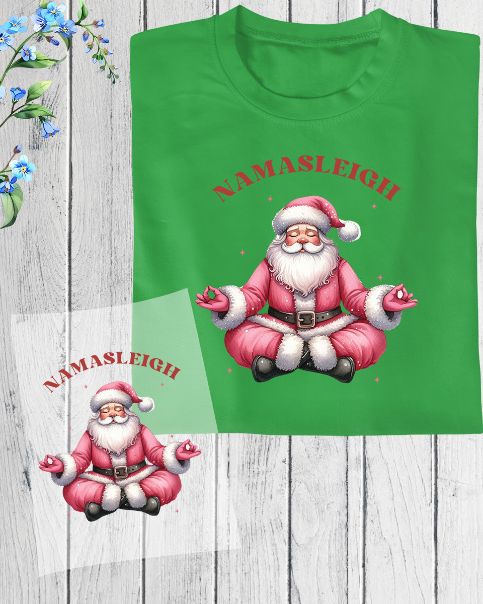 Namasleigh Yoga Santa Funny Christmas DTF Transfer Film