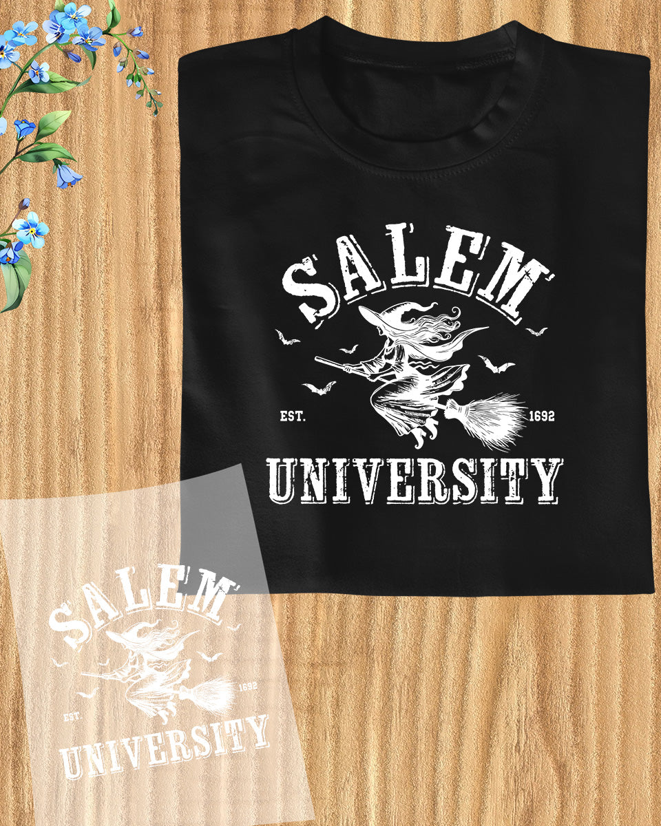 Salem University Halloween Witch DTF Transfer Film