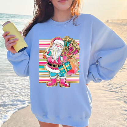 Santa Character Glitter DTF Transfer