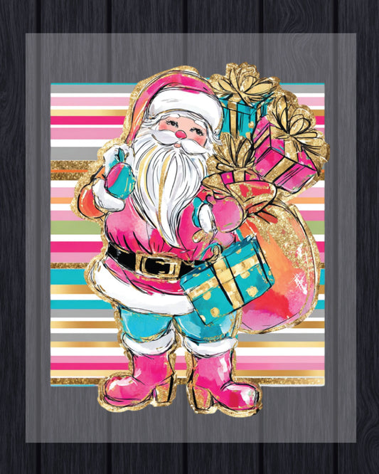 Santa Character Glitter DTF Transfer