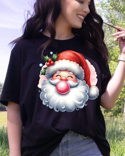 Santa Claus Blowing Gum DTF Transfer