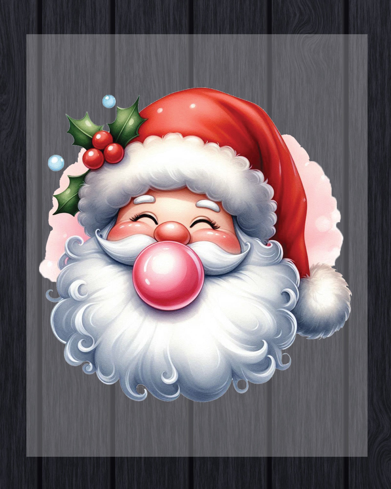 Santa Claus Blowing Gum DTF Transfer
