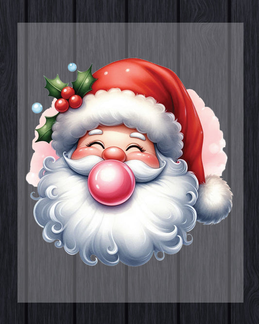 Santa Claus Blowing Gum DTF Transfer