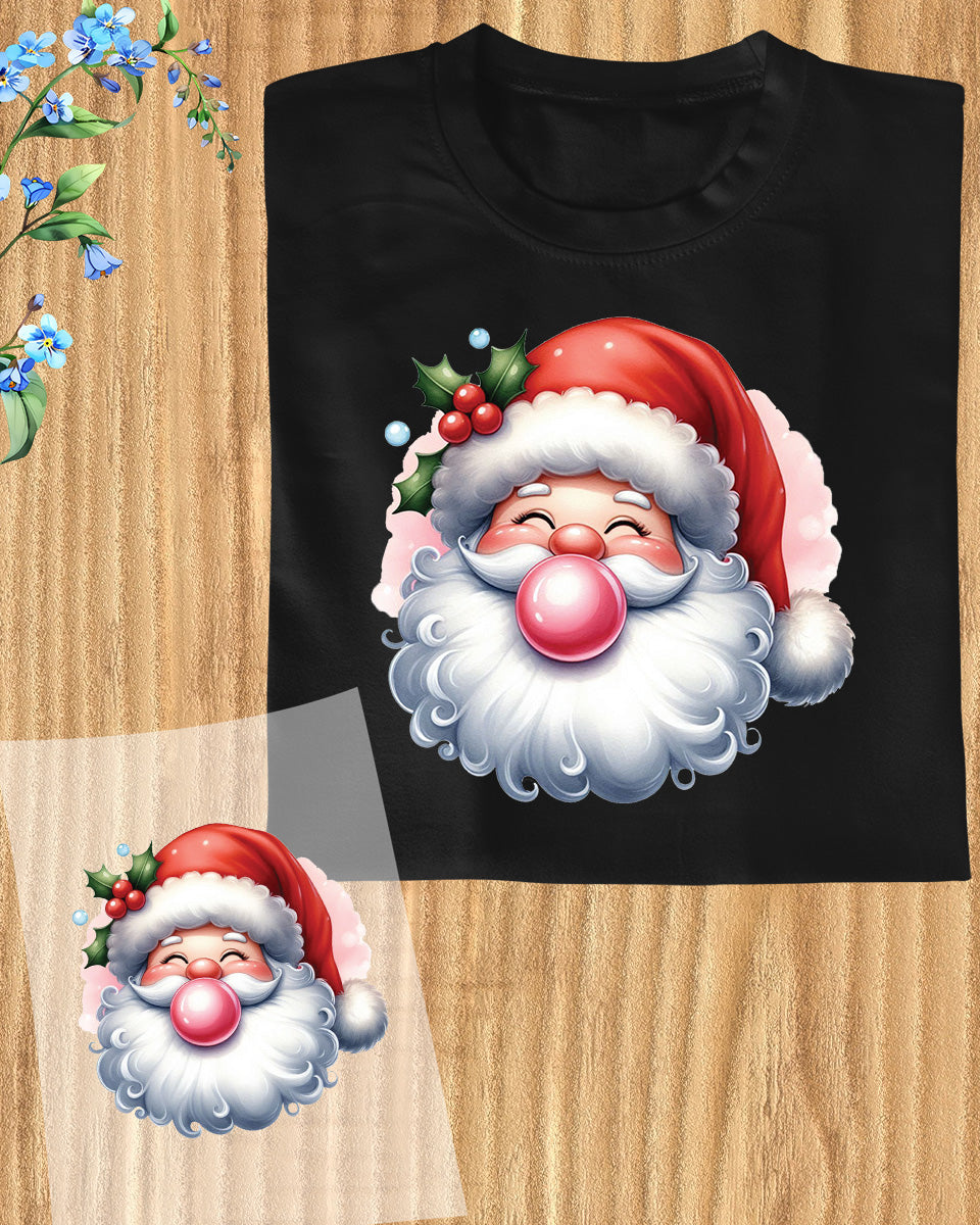 Santa Claus Blowing Gum DTF Transfer