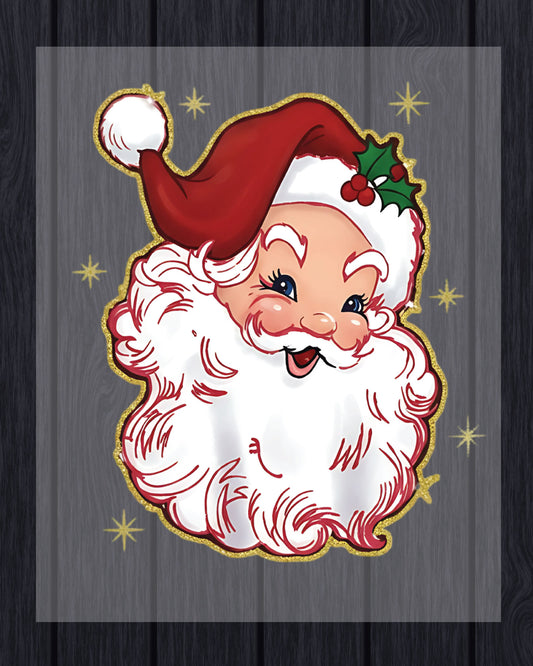 Santa Claus Glitter Christmas DTF Transfer