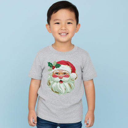 Kids Brushstroke Santa Christmas Sweatshirt Cute Holiday Shirt Toddler Santa Sweater Festive Kids Xmas Top Winter Pullover