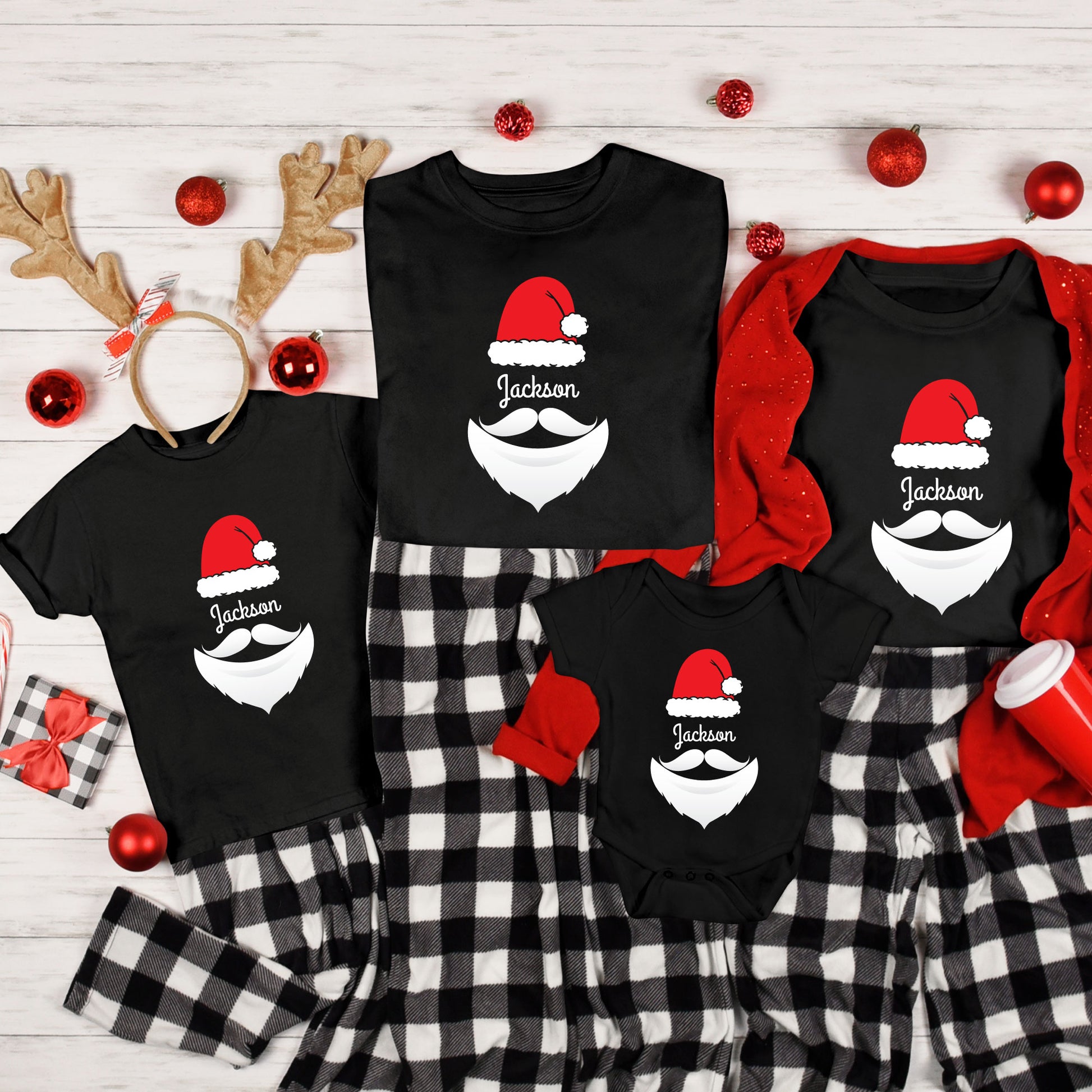 Santa's Hat Family Christmas Name DTF Transfer