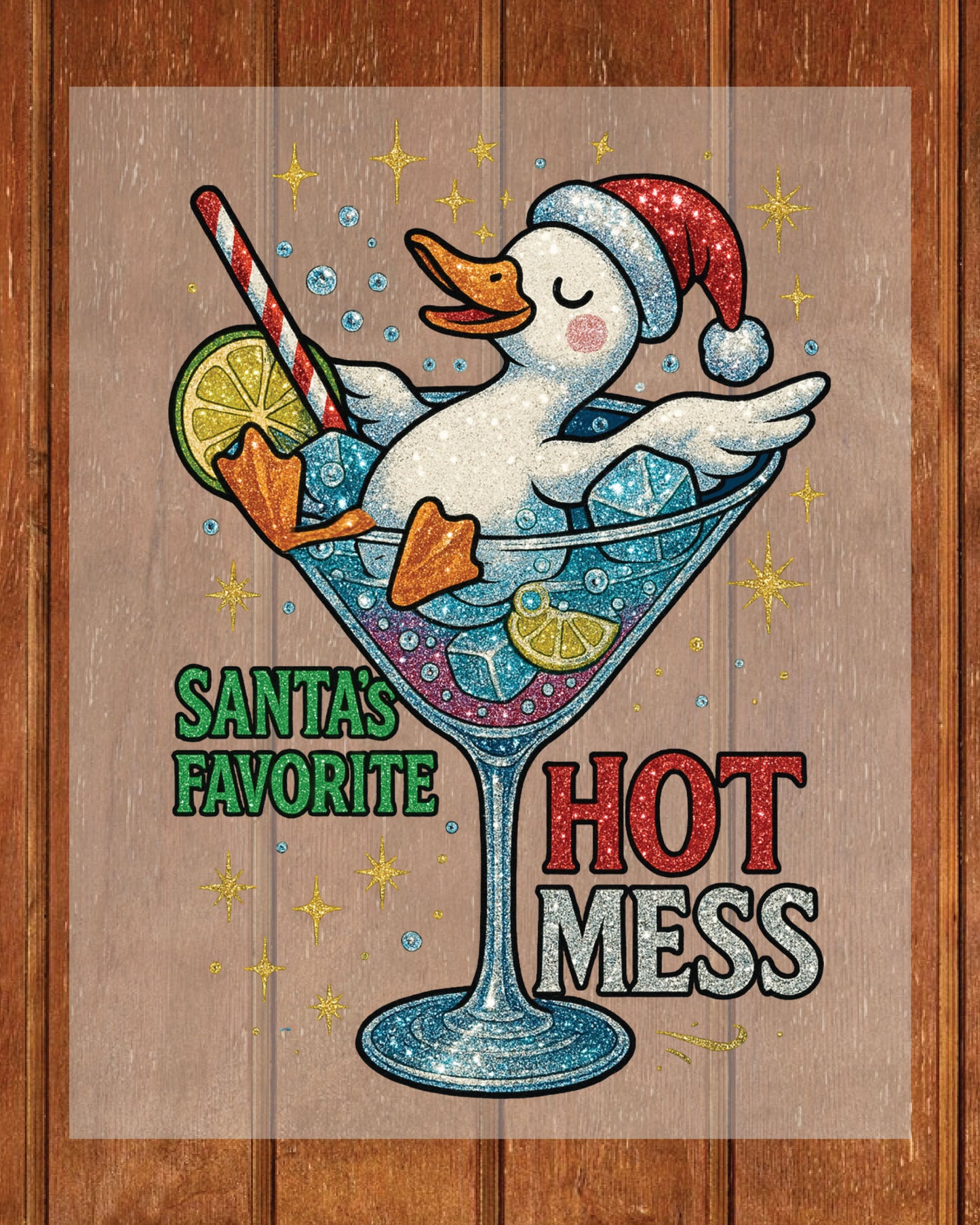 Santa's Hot Mess Christmas DTF Transfers