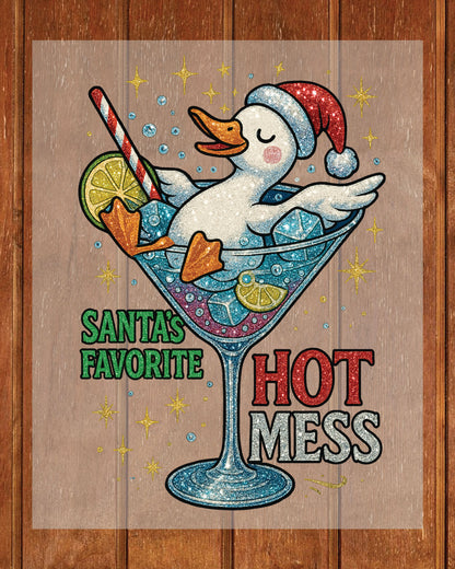 Santa's Hot Mess Christmas DTF Transfers