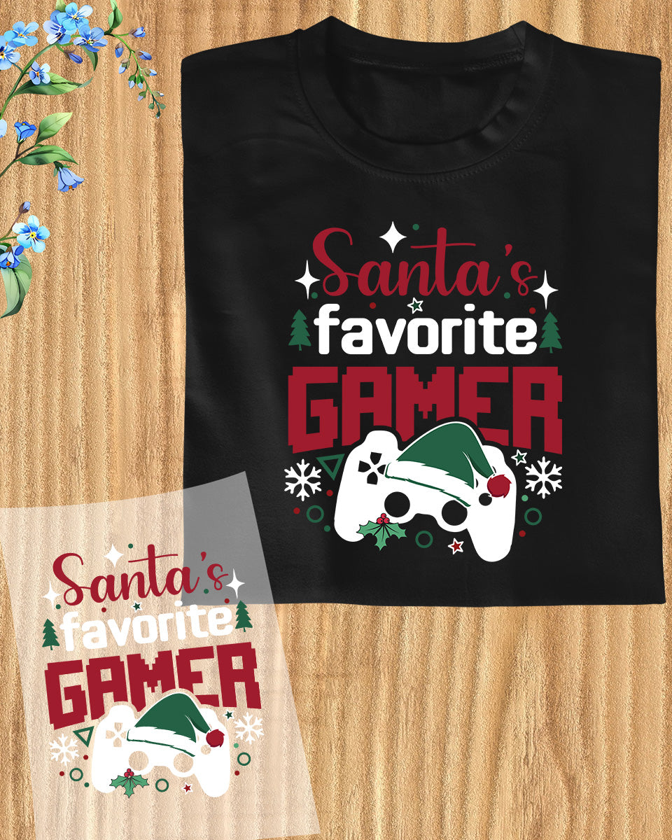 Santa's Favorite Gamer Gift DTF Transfer Film