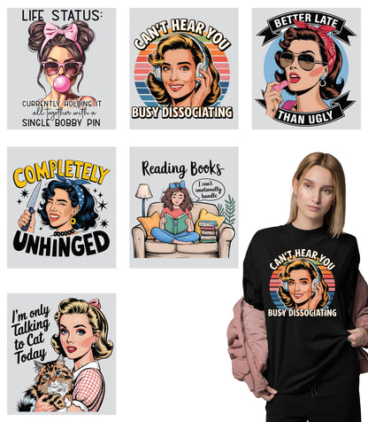 Sarcastic Lady DTF Transfers Ready to Press