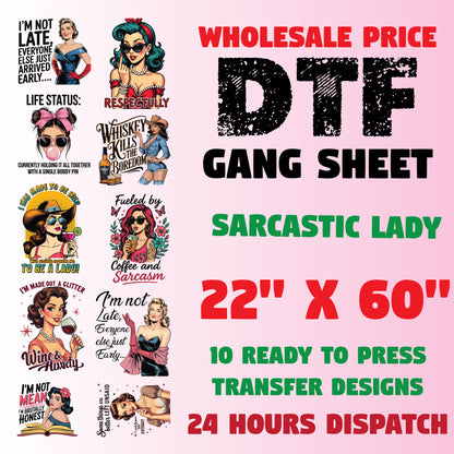 Sarcastic Women DTF Transfer Premade Gangsheet