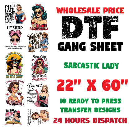 Sarcastic Women DTF Transfer Premade Gangsheet