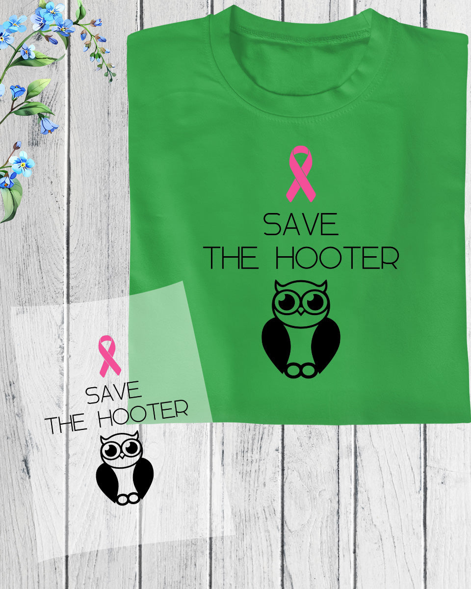 Save The Hooter Breast Cancer Awareness DTF Transfer Film