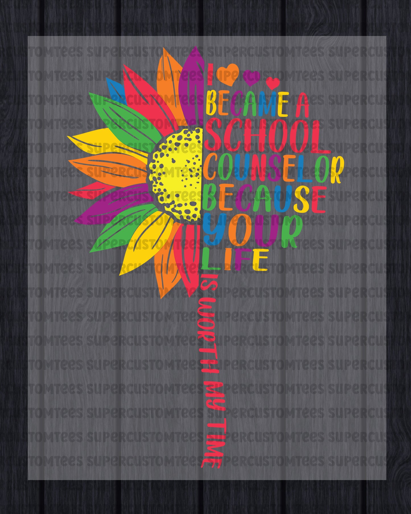 School Counselor Sunflower DTF Transfer