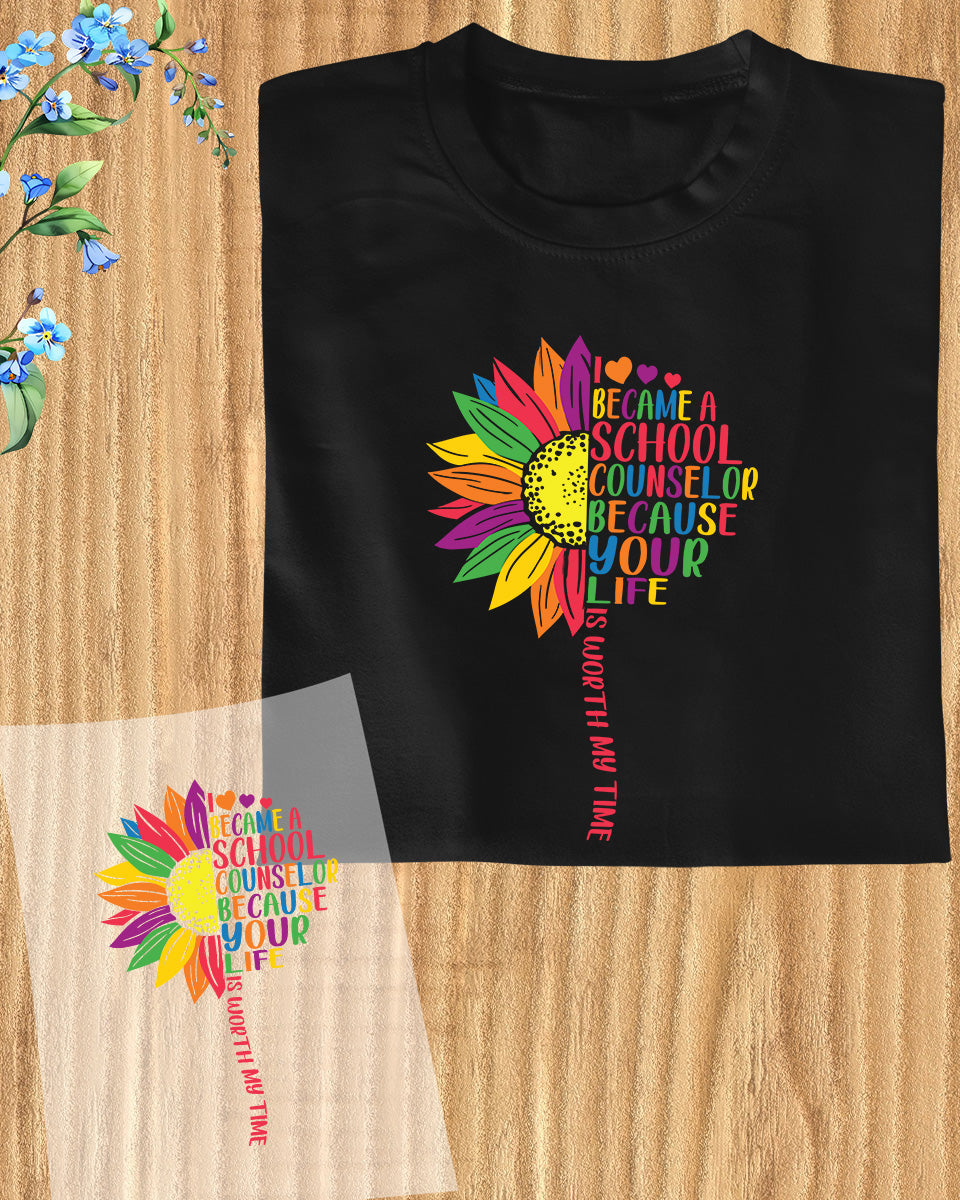 School Counselor Sunflower DTF Transfer