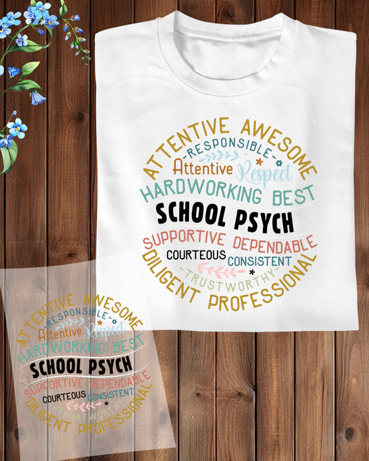 School Psych DTF Transfer Ready to Press