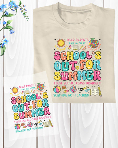 Schools Out For Summer DTF Transfer Ready to Press