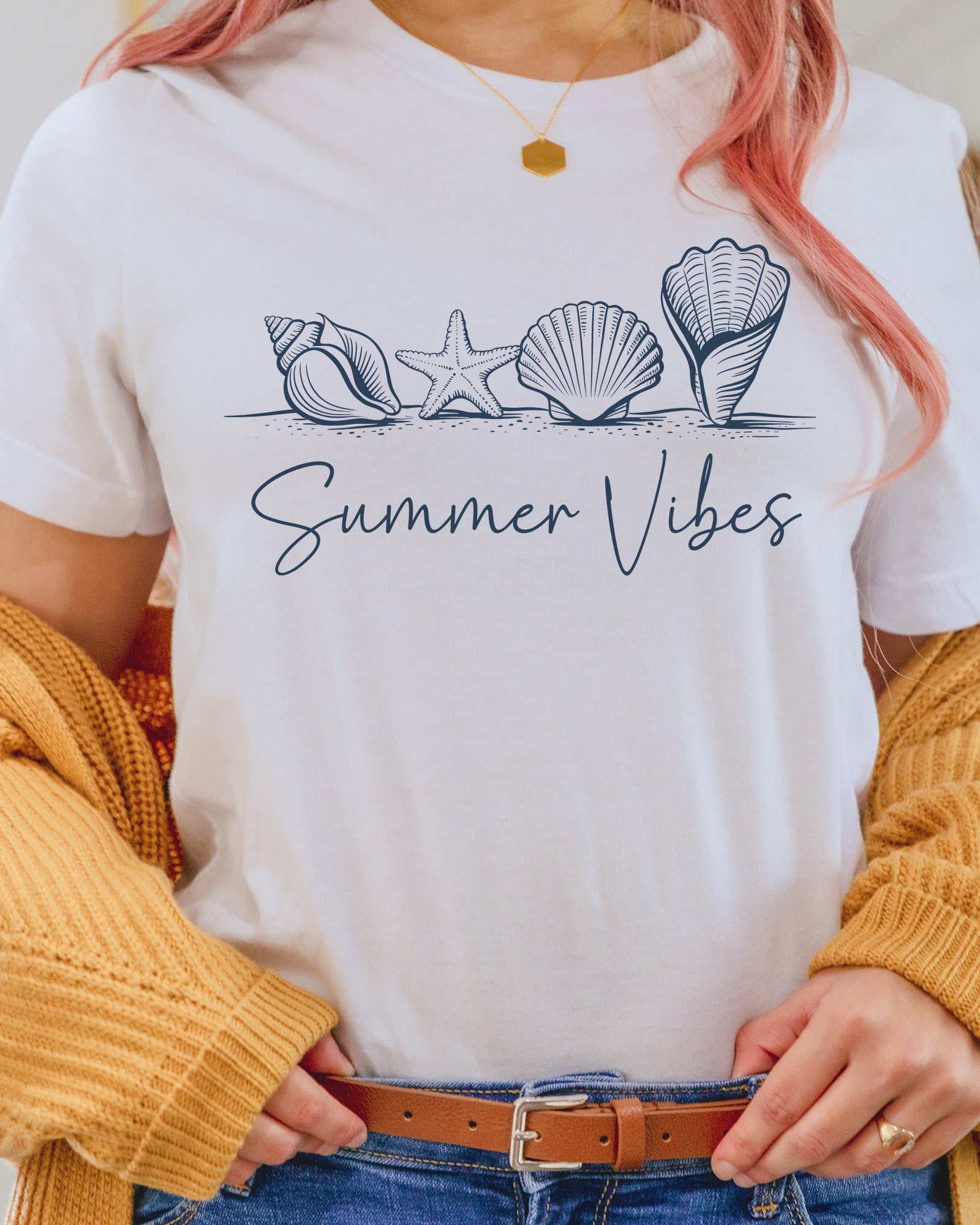 SeaShell Beach Summer Vibes Ocean DTF Transfer