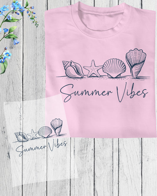 SeaShell Beach Summer Vibes Ocean DTF Transfer