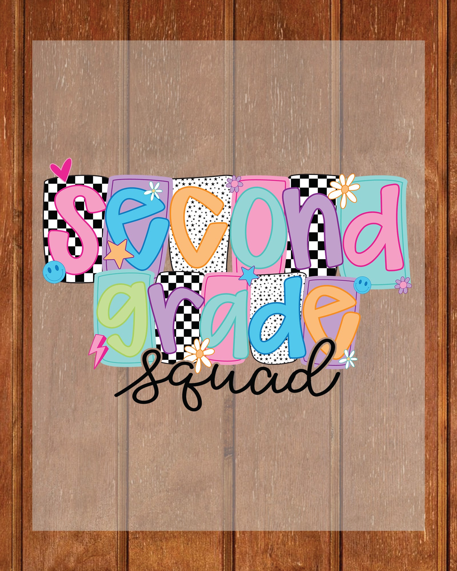 Second Grade Squad Teacher DTF Transfer