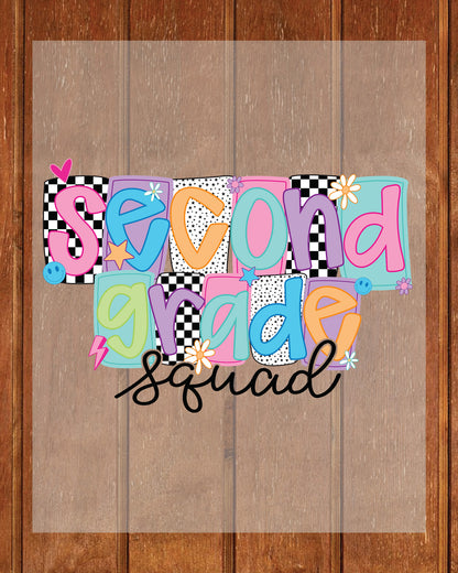 Second Grade Squad Teacher DTF Transfer