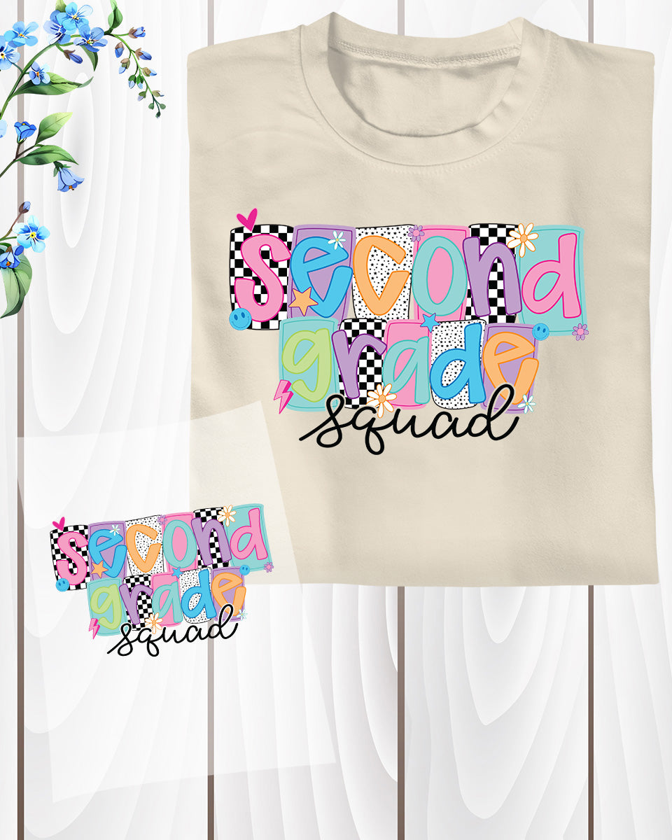 Second Grade Squad Teacher DTF Transfer