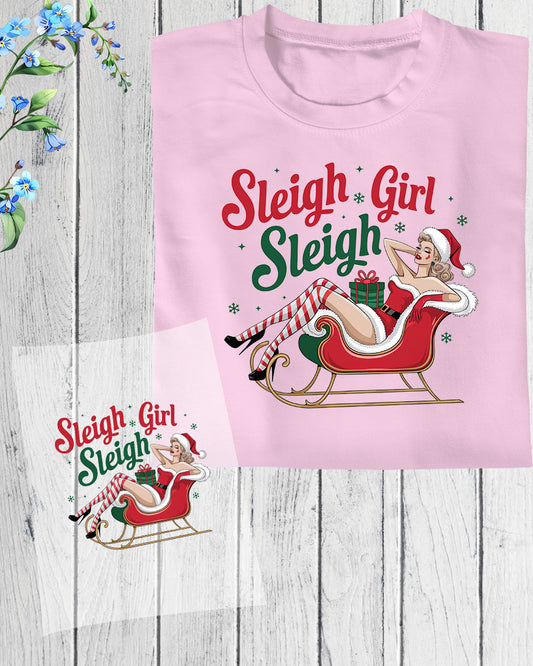 Sleigh Christmas Girl DTF Transfer Film