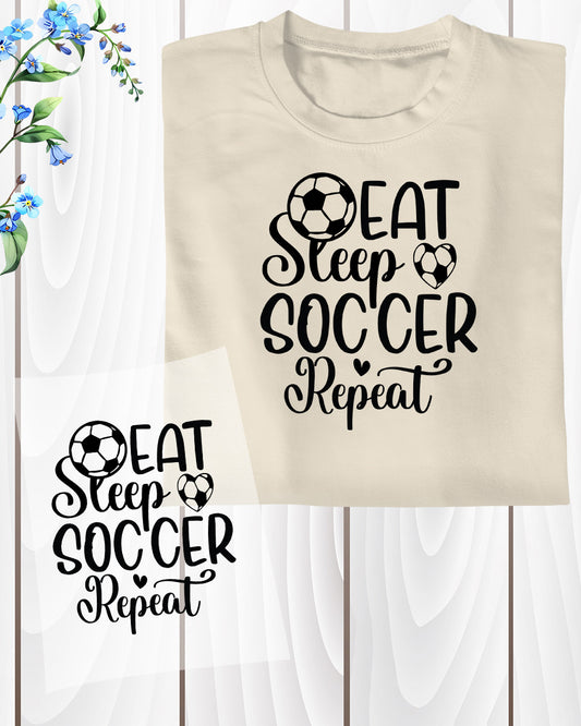 Eat Sleep Soccer Repeat DTF Transfer Film