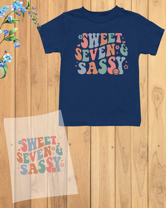 Sweet Seven and Sassy Birthday DTF Transfer