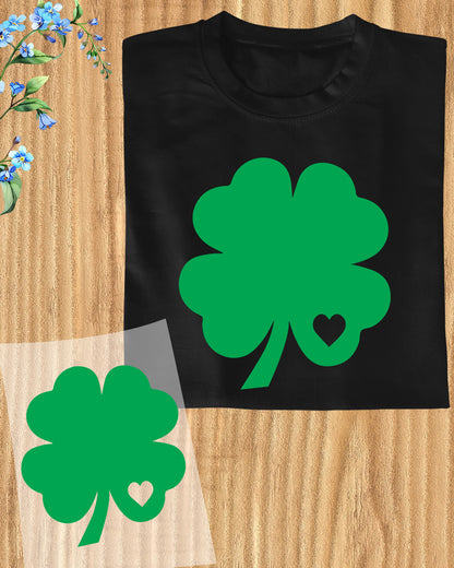 Shamrock Heart St Patrick's Day DTF Transfer Film