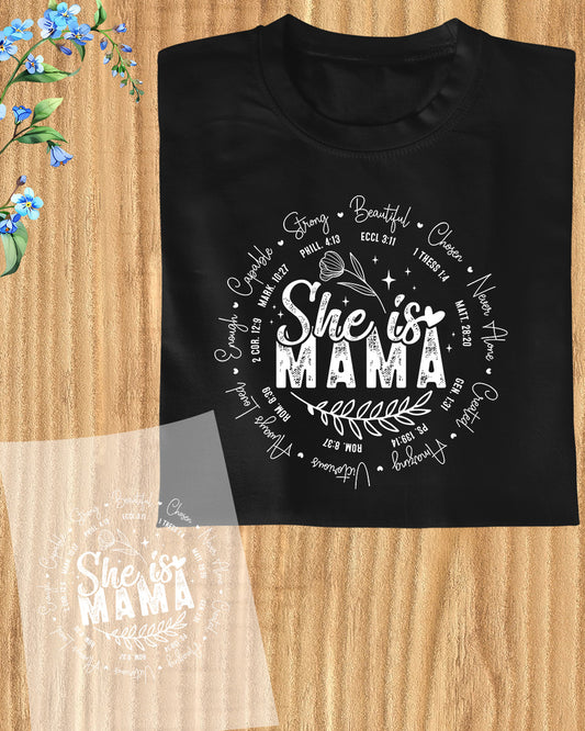 She Is Mama Bible Verse DTF Transfer