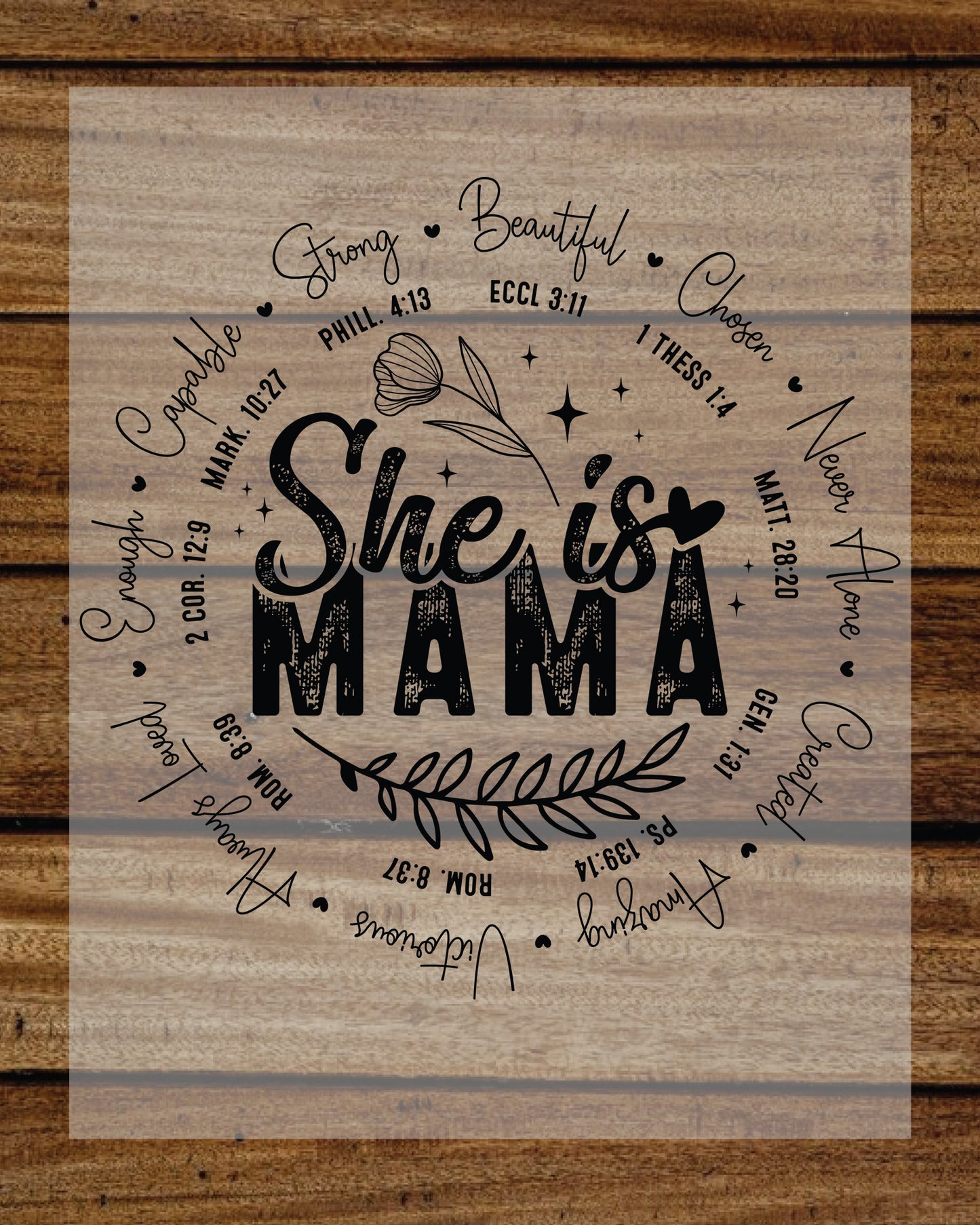 She Is Mama Christian DTF Transfer