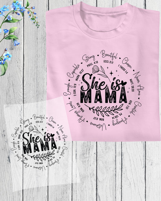 She Is Mama Christian DTF Transfer