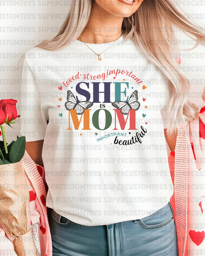 She Is Mom Iron on Transfers for Shirts
