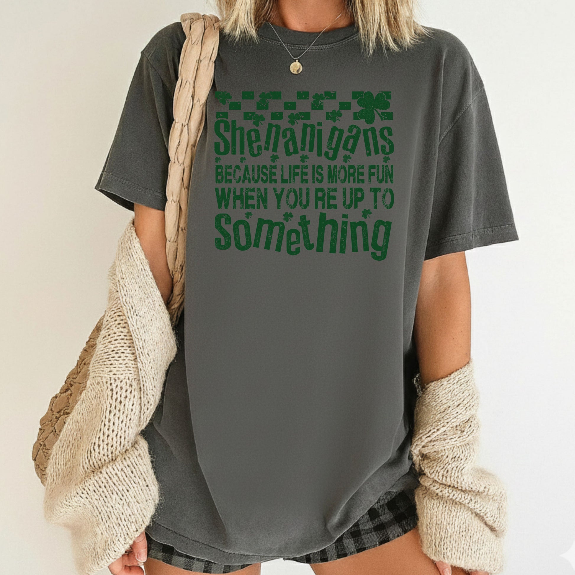 Shenanigans Comfort Colors T Shirts Shamrock St Patricks Day Sweatshirt Irish Friends Gift Tees Saint patrick's Day Sweater