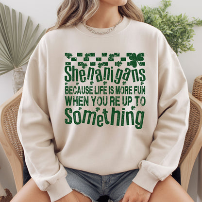 Shenanigans Comfort Colors T Shirts Shamrock St Patricks Day Sweatshirt Irish Friends Gift Tees Saint patrick's Day Sweater