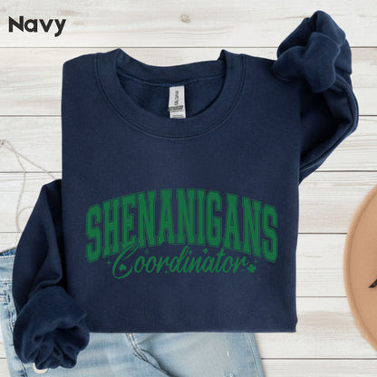 Shenanigans Coordinator St Patrick’s Day Shirts Shamrock Sweatshirt Saint Patrick Party Tees Irish Sweater For Men Women Kids