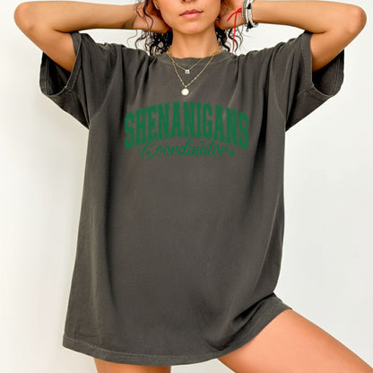 Shenanigans Coordinator St Patrick’s Day Shirts Shamrock Sweatshirt Saint Patrick Party Tees Irish Sweater For Men Women Kids