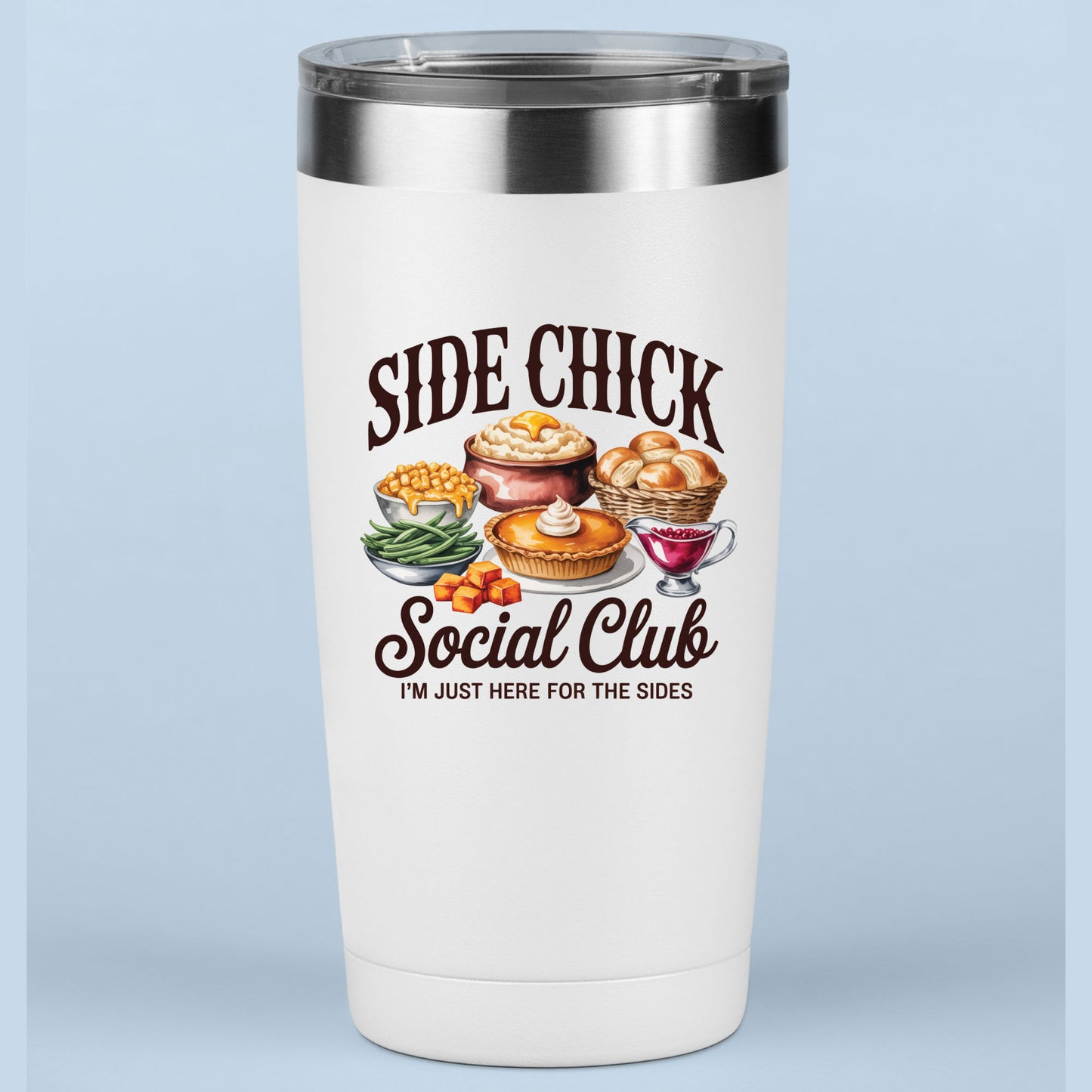 Side Chick Social Club Thanksgiving DTF Transfer Ready to Press, Turkey Dinner Heat Transfer For Shirt, Thanksgiving UV Sticker Prints