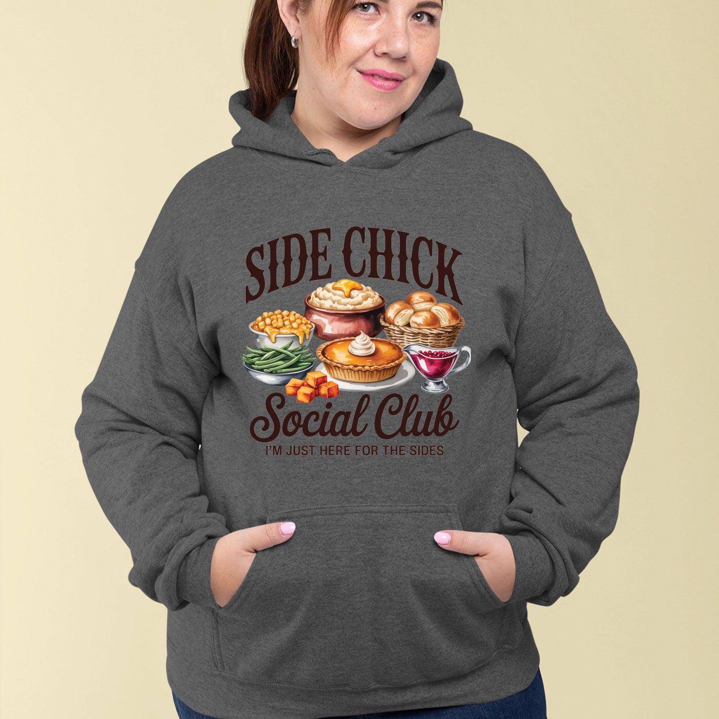 Side Chick Social Club Thanksgiving DTF Transfer Ready to Press, Turkey Dinner Heat Transfer For Shirt, Thanksgiving UV Sticker Prints