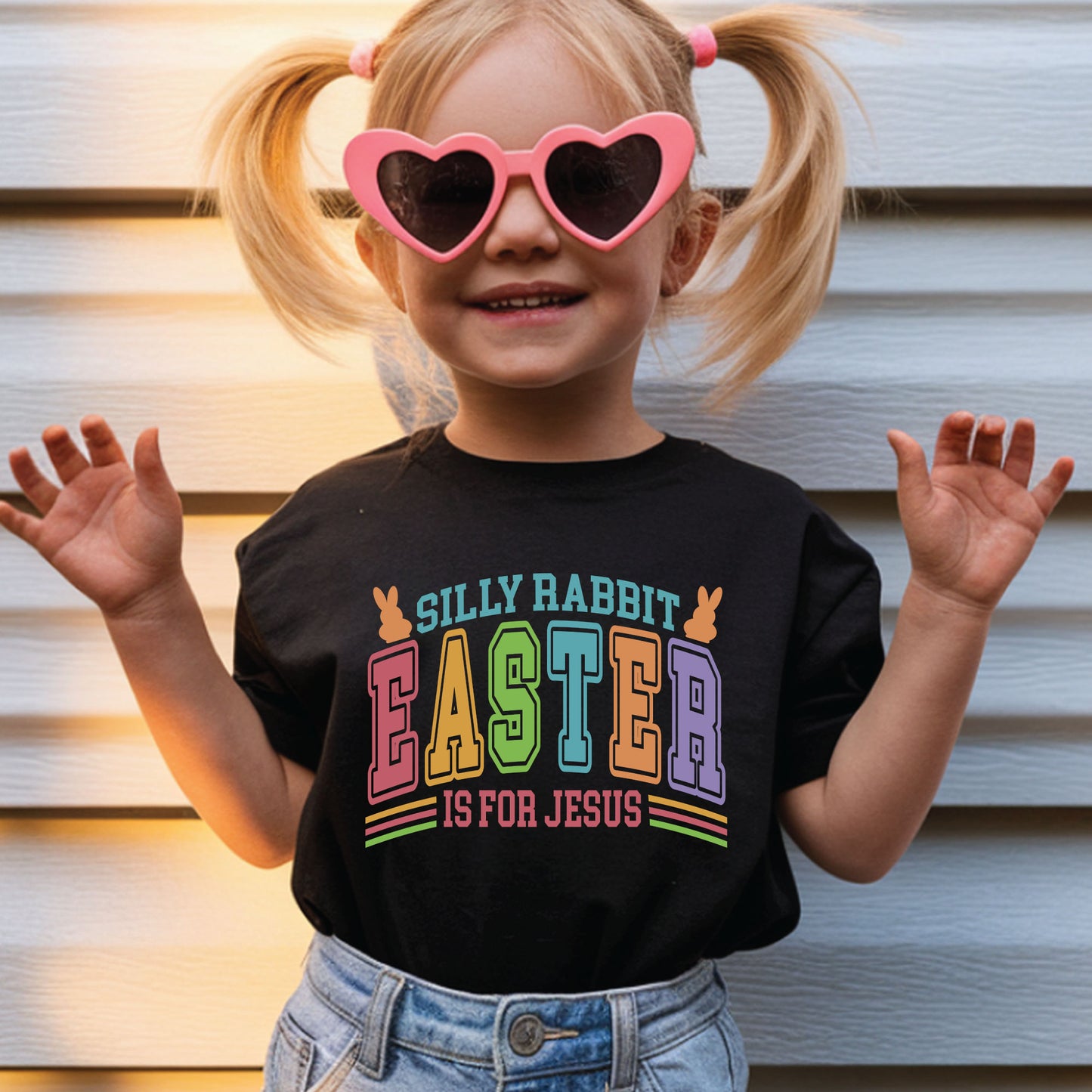 Silly Rabbit Easter Is For Jesus Childrens T Shirt Christian Easter Sweatshirt Jesus Bunny Baby Bodysuit Easter Retro Longsleeve