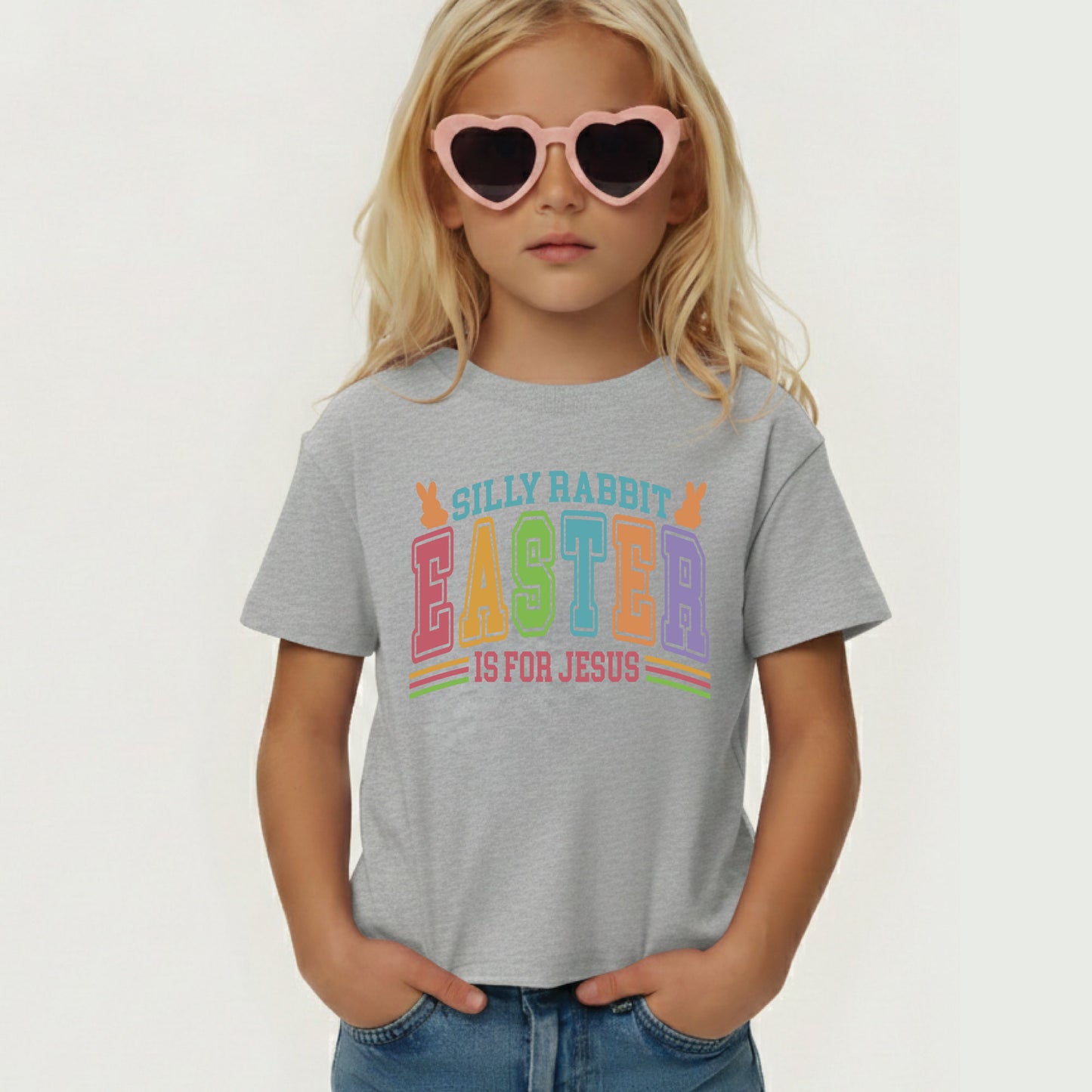 Silly Rabbit Easter Is For Jesus Childrens T Shirt Christian Easter Sweatshirt Jesus Bunny Baby Bodysuit Easter Retro Longsleeve