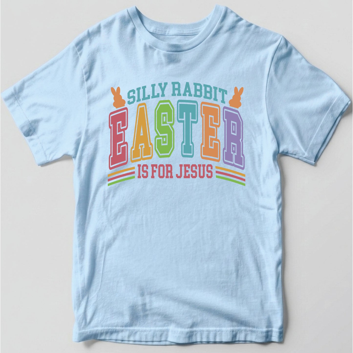 Silly Rabbit Easter Is For Jesus Childrens T Shirt Christian Easter Sweatshirt Jesus Bunny Baby Bodysuit Easter Retro Longsleeve
