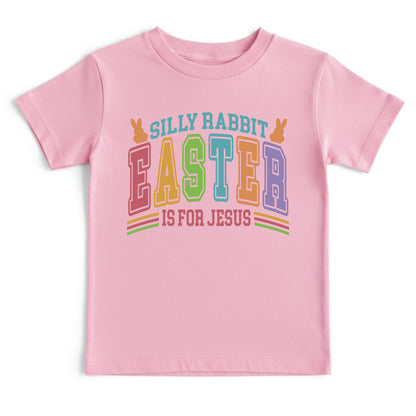 Silly Rabbit Easter Is For Jesus Childrens T Shirt Christian Easter Sweatshirt Jesus Bunny Baby Bodysuit Easter Retro Longsleeve