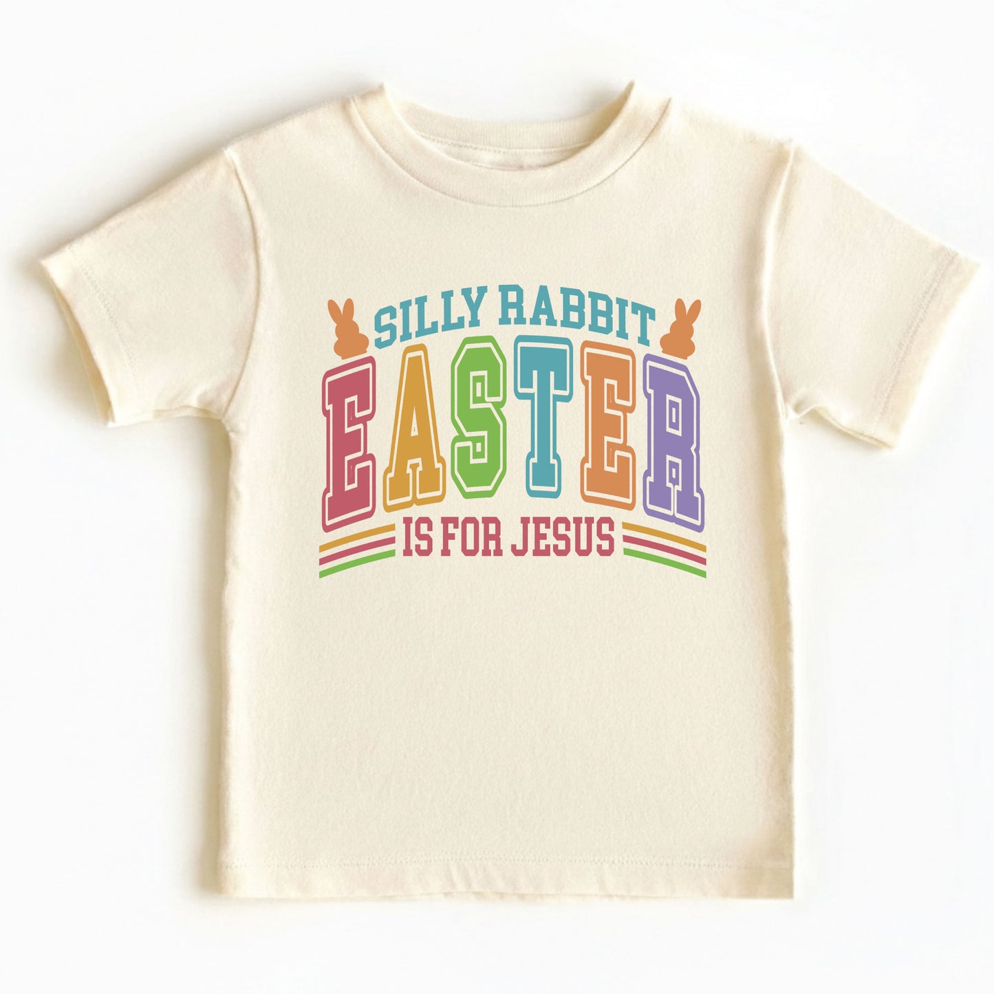Silly Rabbit Easter Is For Jesus Childrens T Shirt Christian Easter Sweatshirt Jesus Bunny Baby Bodysuit Easter Retro Longsleeve